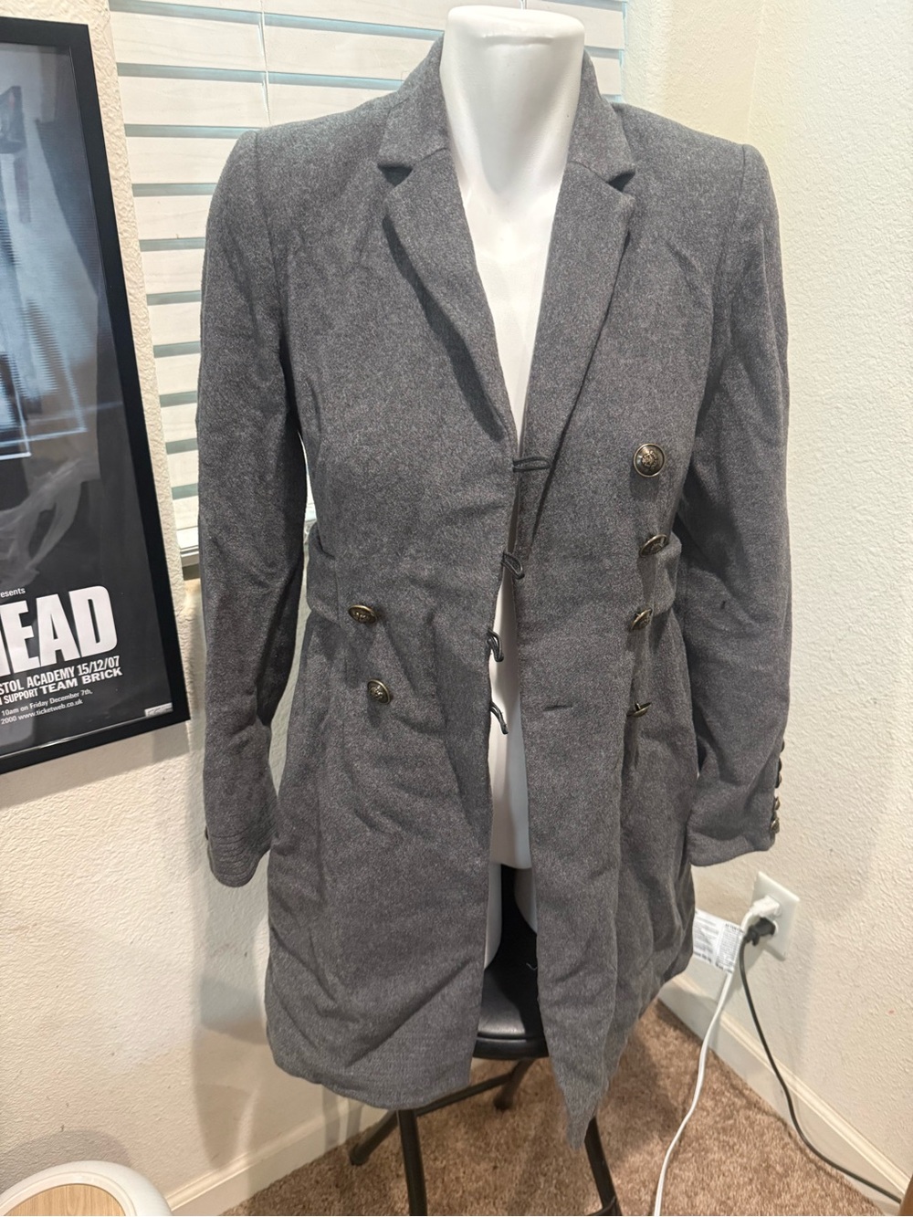 DVF Military Style Wool Cashmere Coat